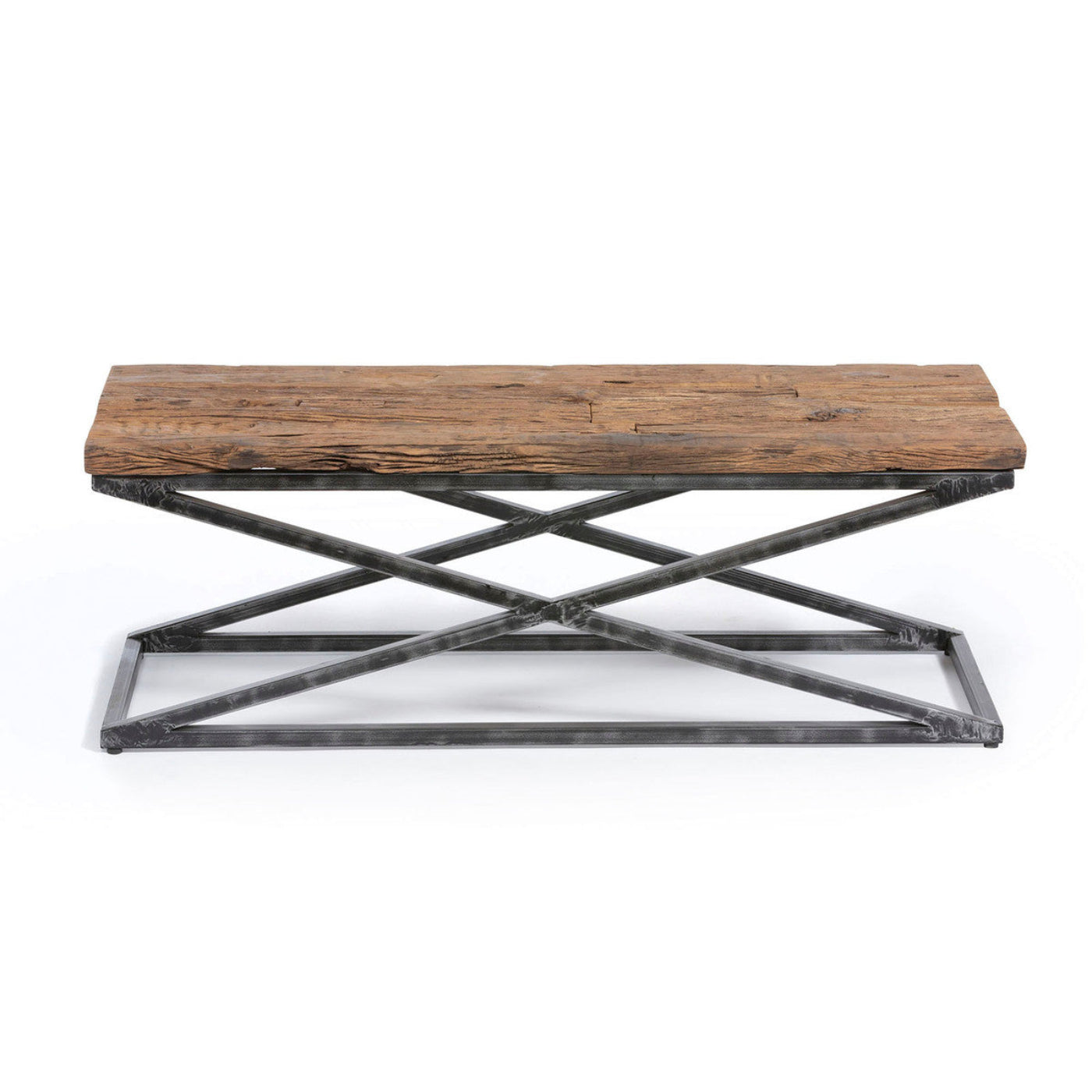 Park Hill Collection Lodge Railway Wood and Iron Coffee Table - EFT06056