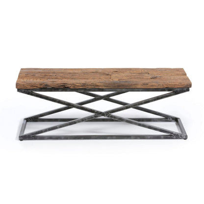 Park Hill Collection Lodge Railway Wood and Iron Coffee Table - EFT06056