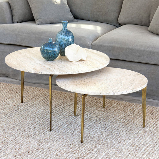 Park Hill Collection Coastal Cottage Nero Round Nesting Cocktail Tables - EFT20113