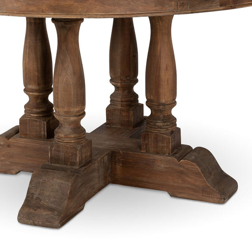 Lovecup Round Old Pine Dining Table L581 - 31039553896546