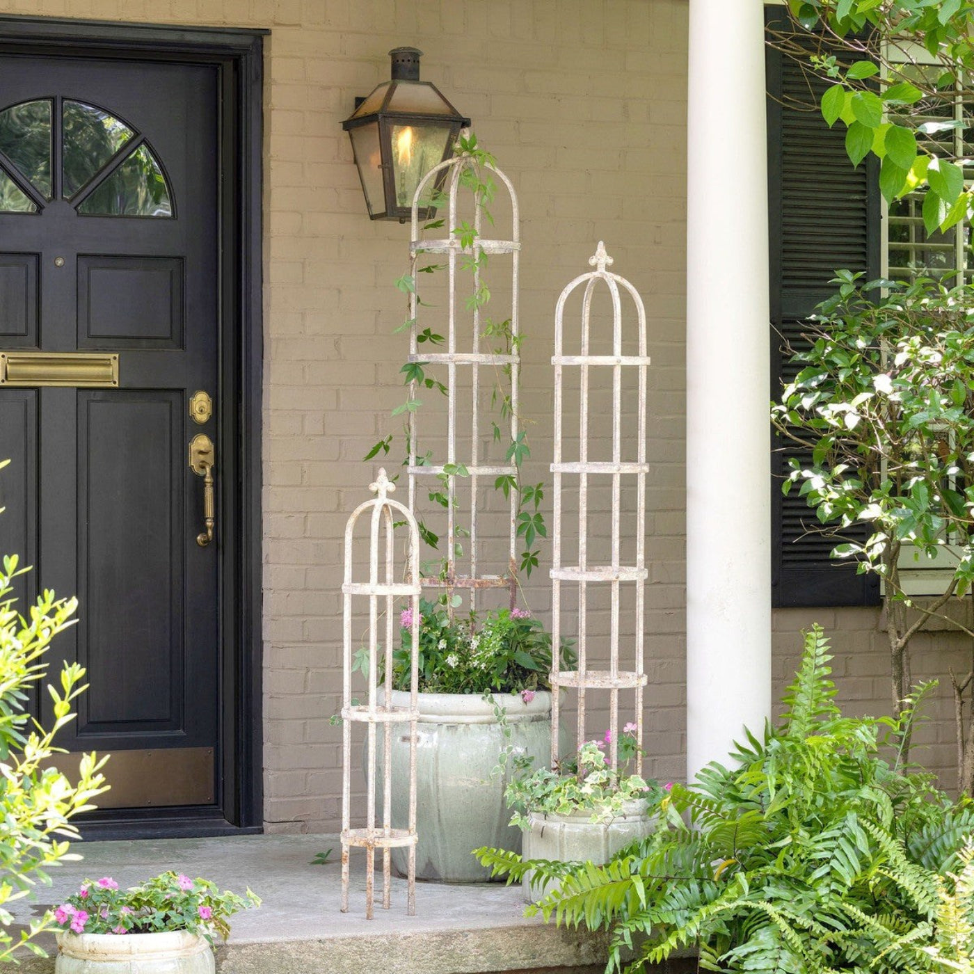 Park Hill Collection Garden Floral Iron Garden Obelisk - EGG20151