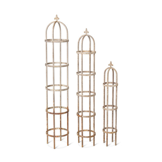 Park Hill Collection Garden Floral Iron Garden Obelisk - EGG20151