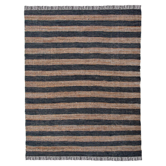 Park Hill Collection Lodge Leather and Hemp Woven Rug, 7'9" x 9'9" - EHF06169