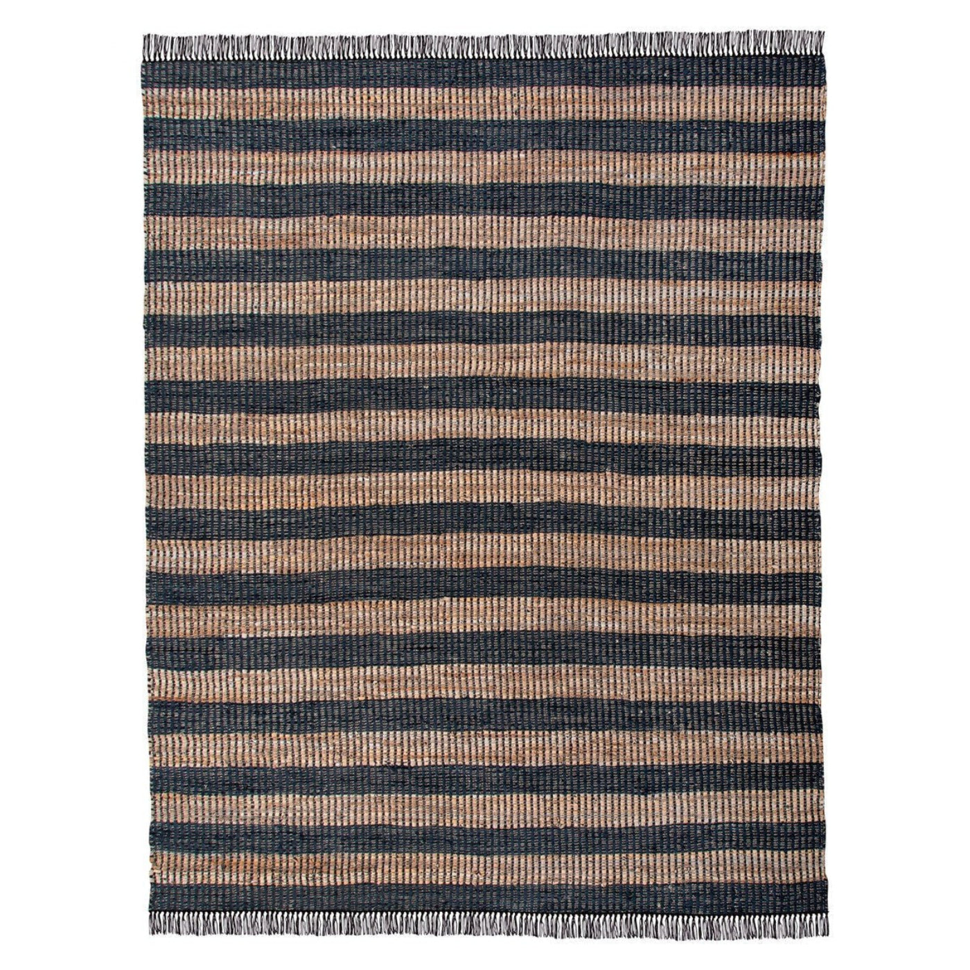 Park Hill Collection Lodge Leather and Hemp Woven Rug, 7'9" x 9'9" - EHF06169