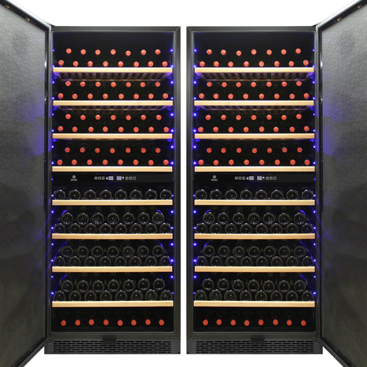 Vinotemp 300-Bottle Garage Wine Cooler with Dual Zone Cooling & Digital Control Panel - EL-300GFEBRR