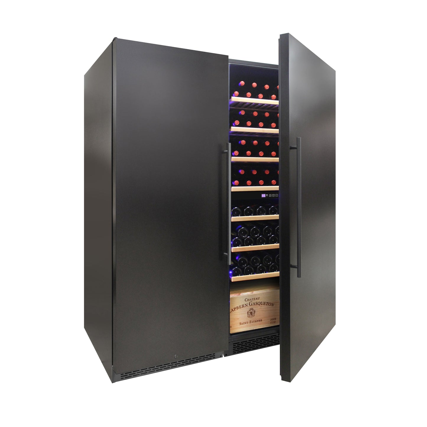 Vinotemp 300-Bottle Garage Wine Cooler with Dual Zone Cooling & Digital Control Panel - EL-300GFEBRR