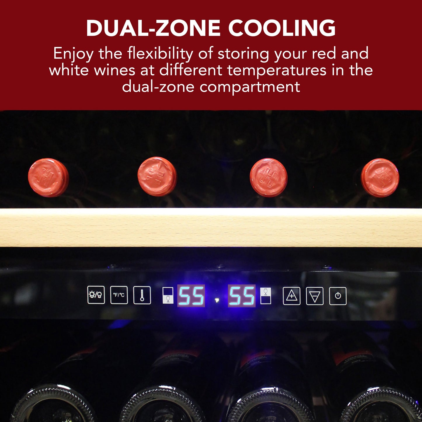Vinotemp 300-Bottle Garage Wine Cooler with Dual Zone Cooling & Digital Control Panel - EL-300GFEBRR