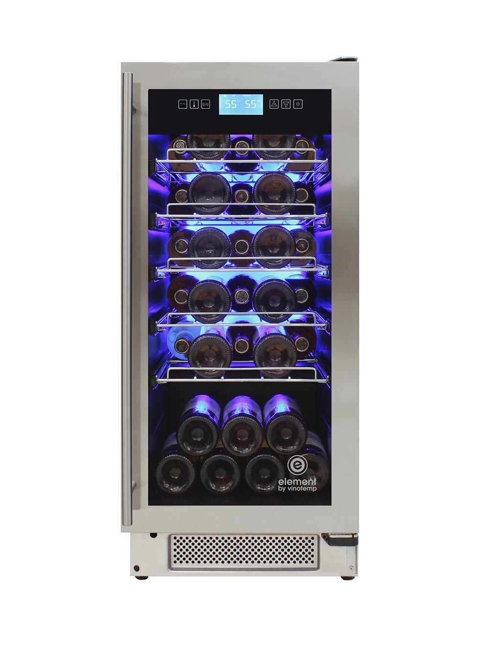 Vinotemp 32-Bottle Single-Zone Wine Cooler, Stainless - EL-32COMM-SS