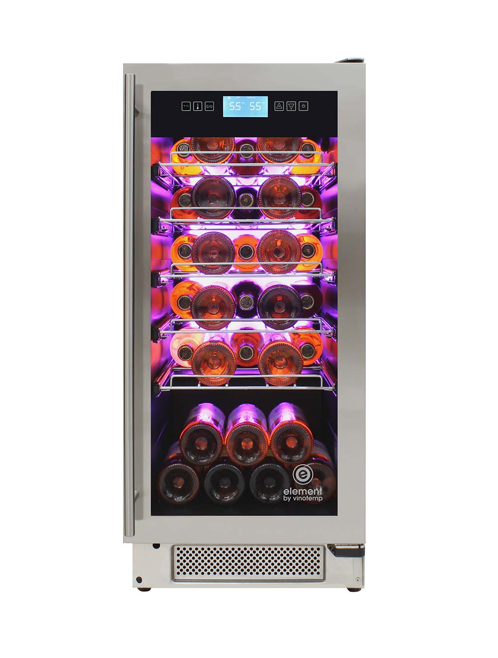 Vinotemp 32-Bottle Single-Zone Wine Cooler, Stainless - EL-32COMM-SS