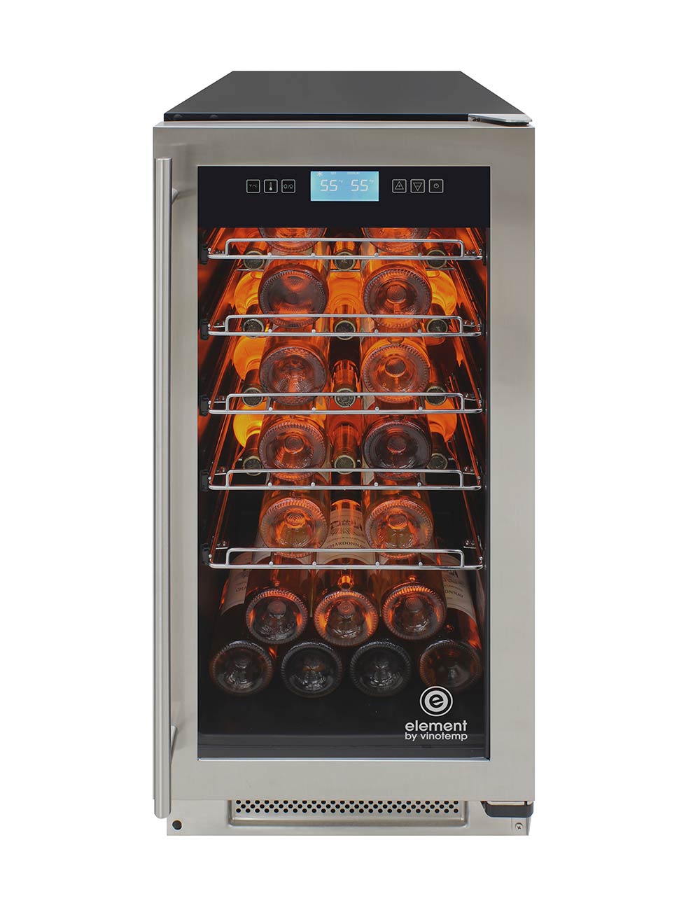 Vinotemp 32-Bottle Single-Zone Wine Cooler, Stainless - EL-32COMM-SS