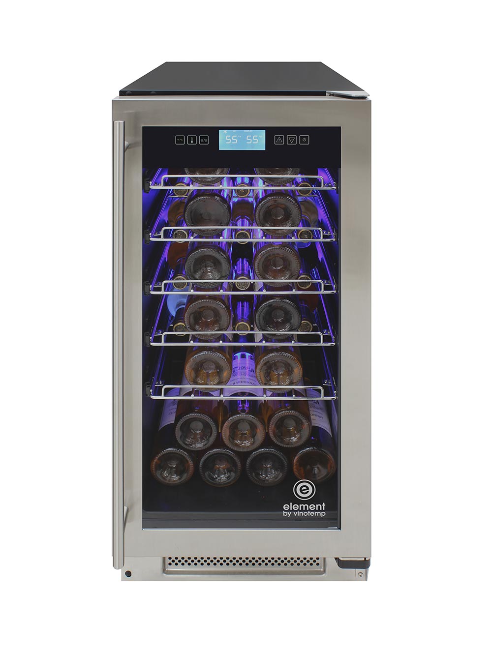 Vinotemp 32-Bottle Single-Zone Wine Cooler, Stainless - EL-32COMM-SS