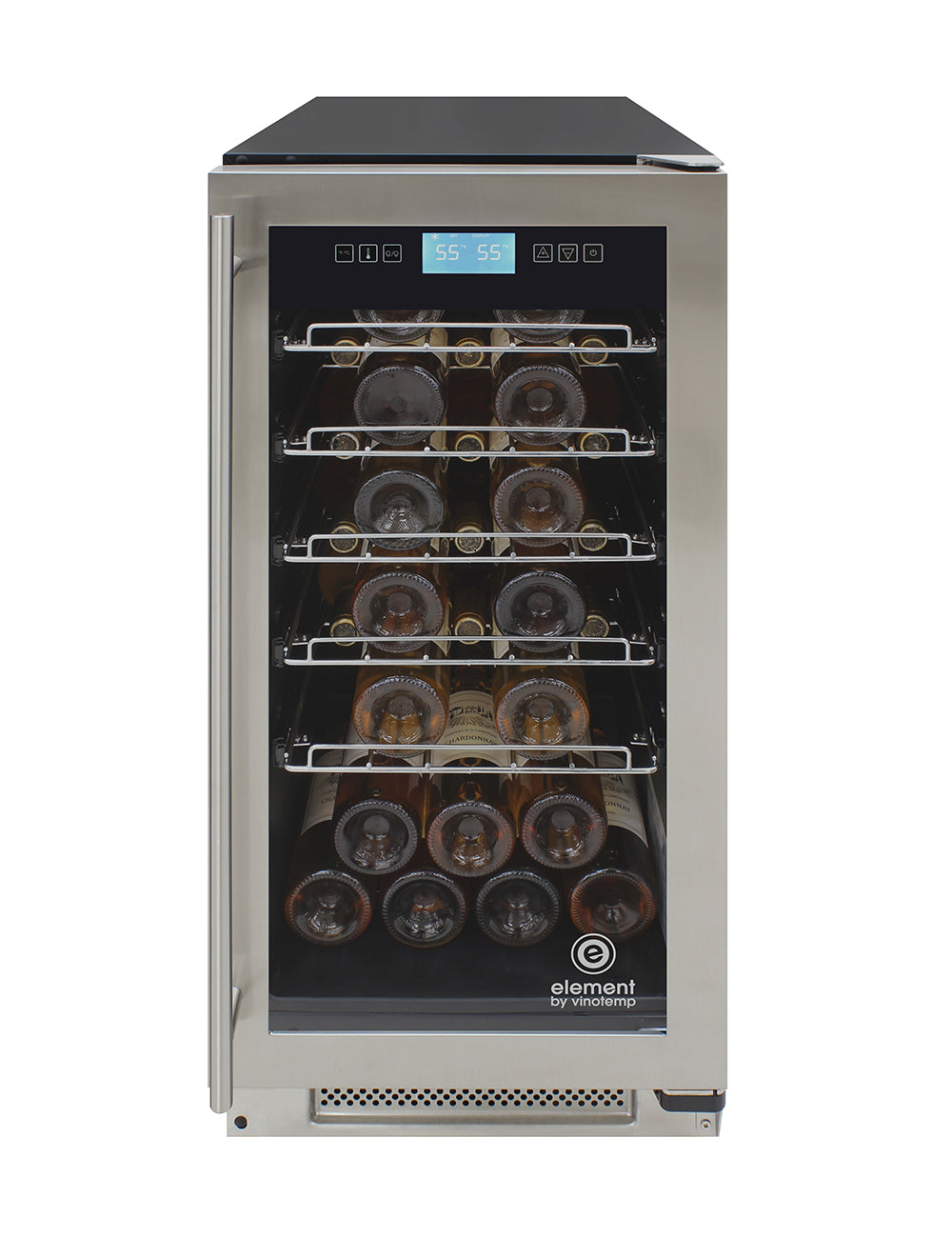 Vinotemp 32-Bottle Single-Zone Wine Cooler, Stainless - EL-32COMM-SS