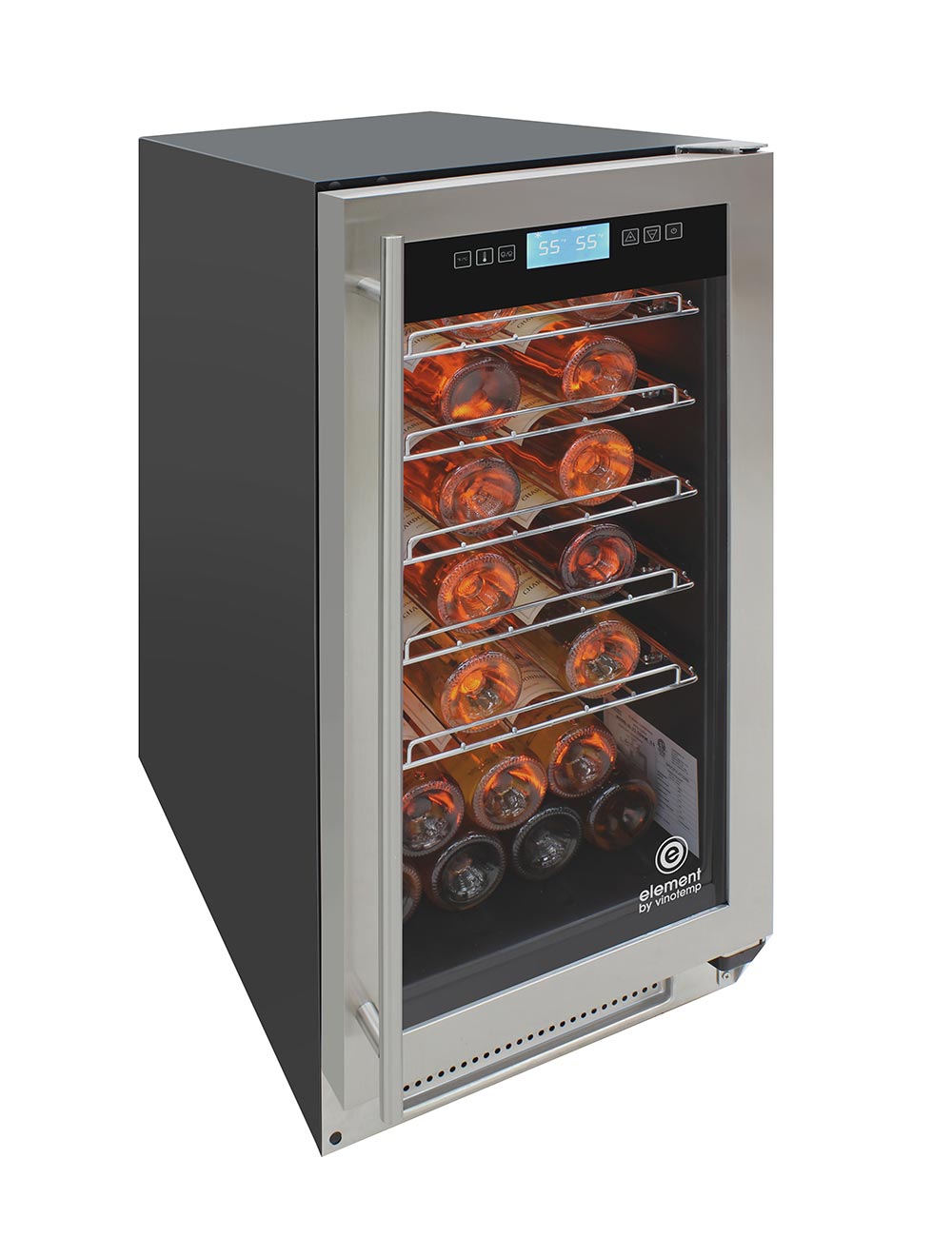 Vinotemp 32-Bottle Single-Zone Wine Cooler, Stainless - EL-32COMM-SS