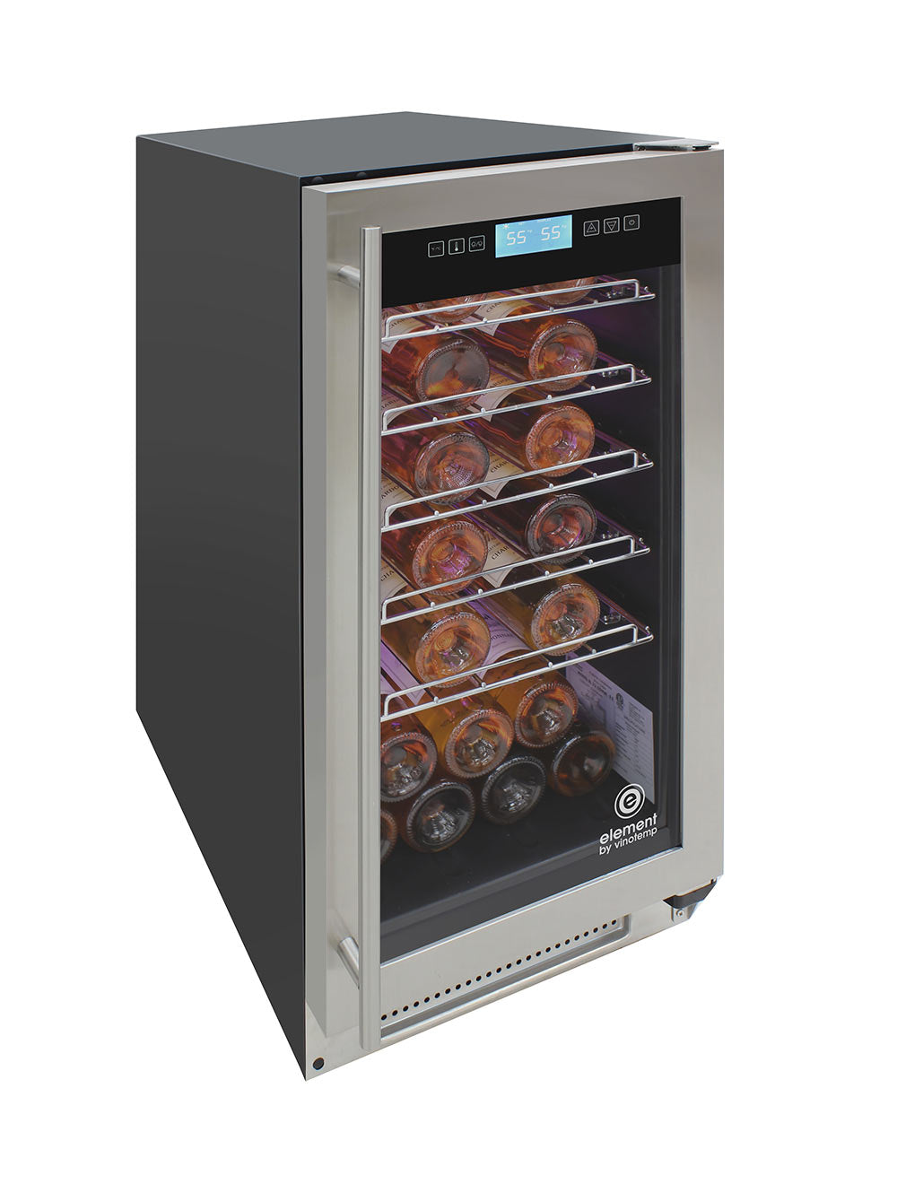 Vinotemp 32-Bottle Single-Zone Wine Cooler, Stainless - EL-32COMM-SS