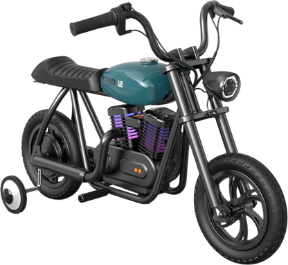 Hyper Gogo Pioneer 12 Plus Electric Kids Motorcycle Bluetooth Speaker 21.9V 160W 10 MPH 7.5 Miles EL-MB05P New - EL-MB05P-BLACK