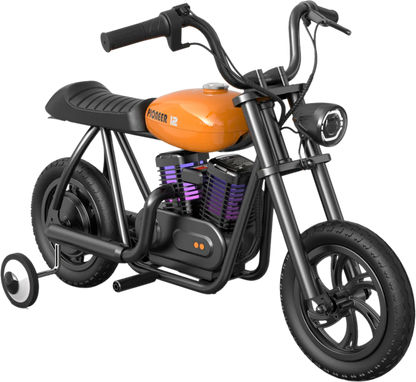 Hyper Gogo Pioneer 12 Plus Electric Kids Motorcycle Bluetooth Speaker 21.9V 160W 10 MPH 7.5 Miles EL-MB05P New - EL-MB05P-BLACK