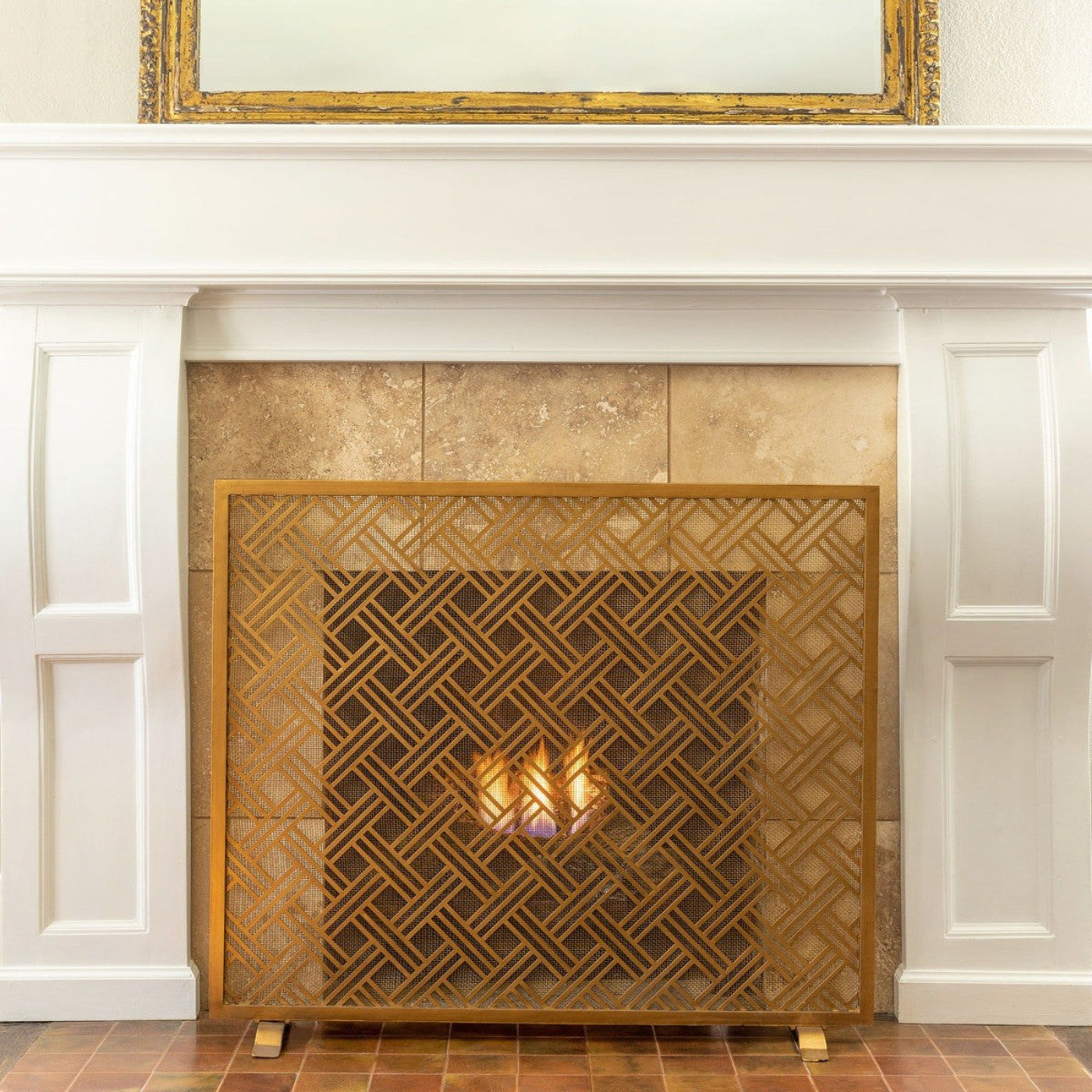 Park Hill Collection Urban Living Cross Hatch Fire Screen - ERR26052