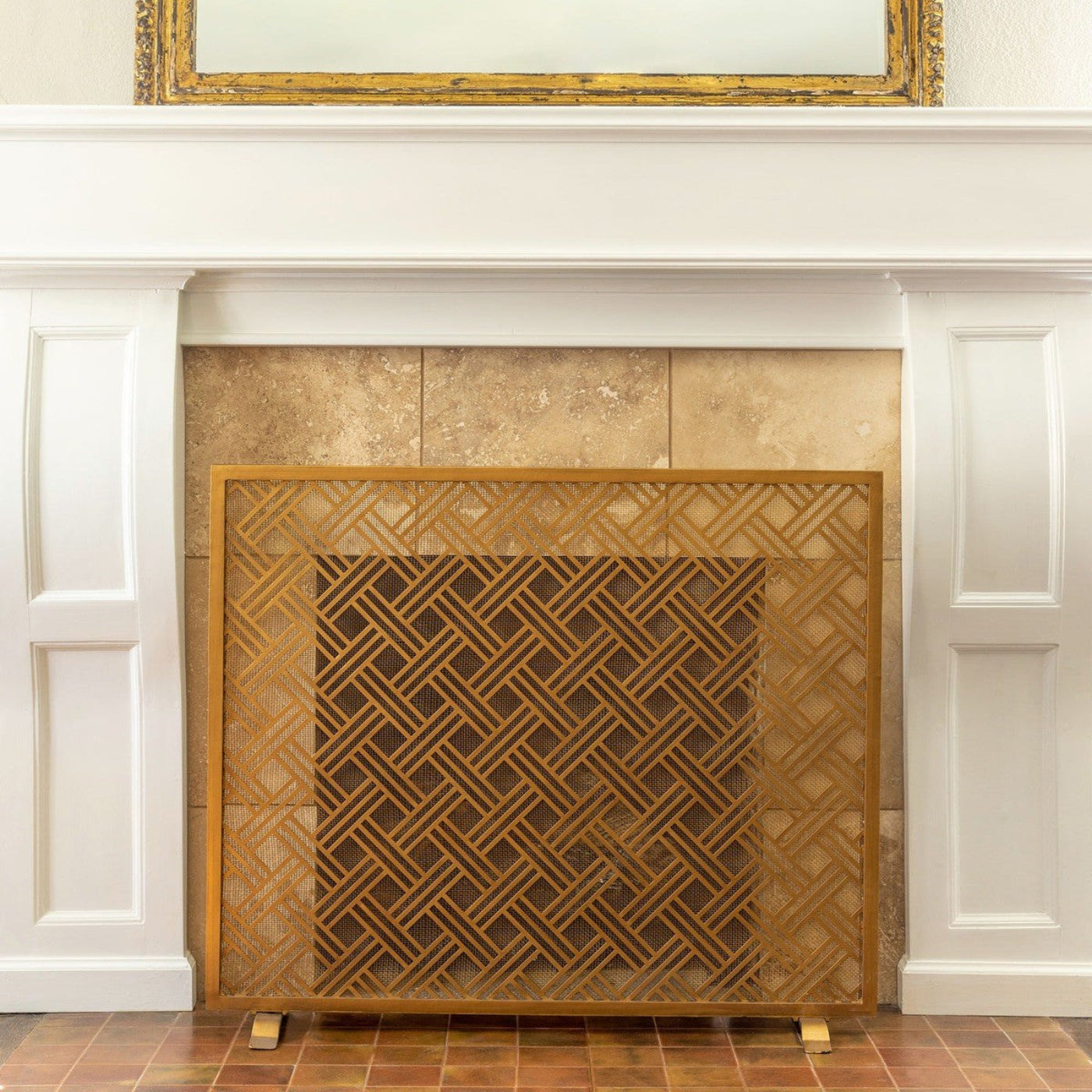 Park Hill Collection Urban Living Cross Hatch Fire Screen - ERR26052