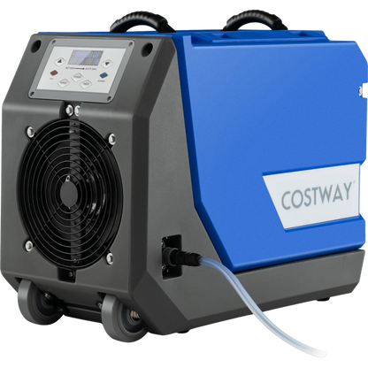 Costway Commercial Dehumidifier 180 Pints 341 CFM Basement/Crawl Space Pump And Drain Hose Blue New - ES10196US-BL