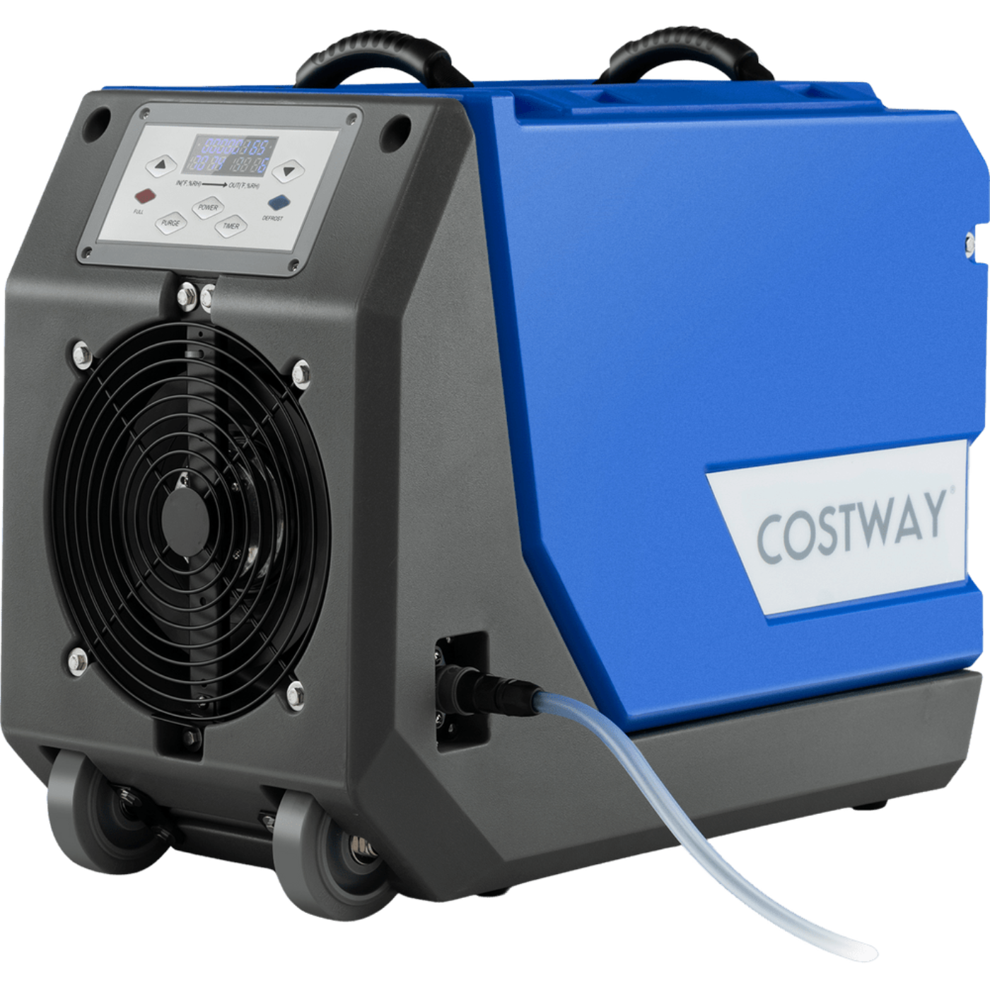 Costway Commercial Dehumidifier 180 Pints 341 CFM Basement/Crawl Space Pump And Drain Hose Blue New - ES10196US-BL