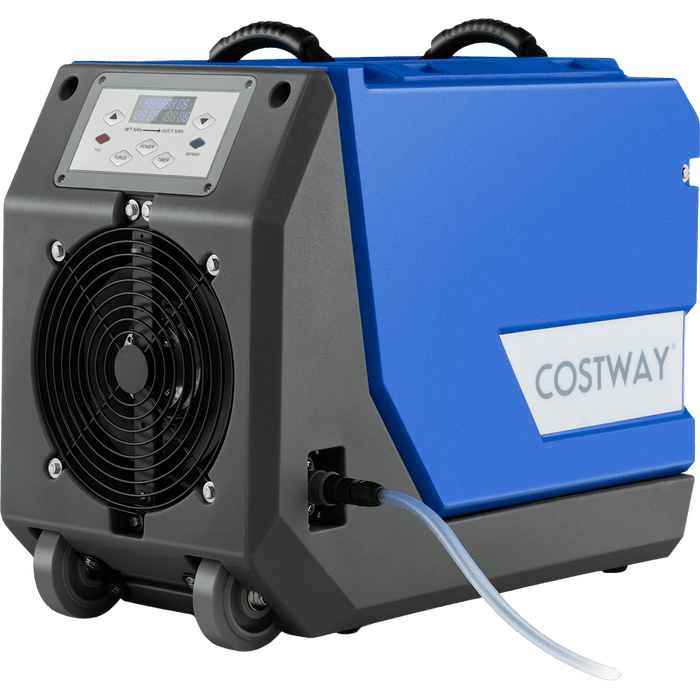 Costway Commercial Dehumidifier 180 Pints 341 CFM Basement/Crawl Space Pump And Drain Hose Blue New - ES10196US-BL