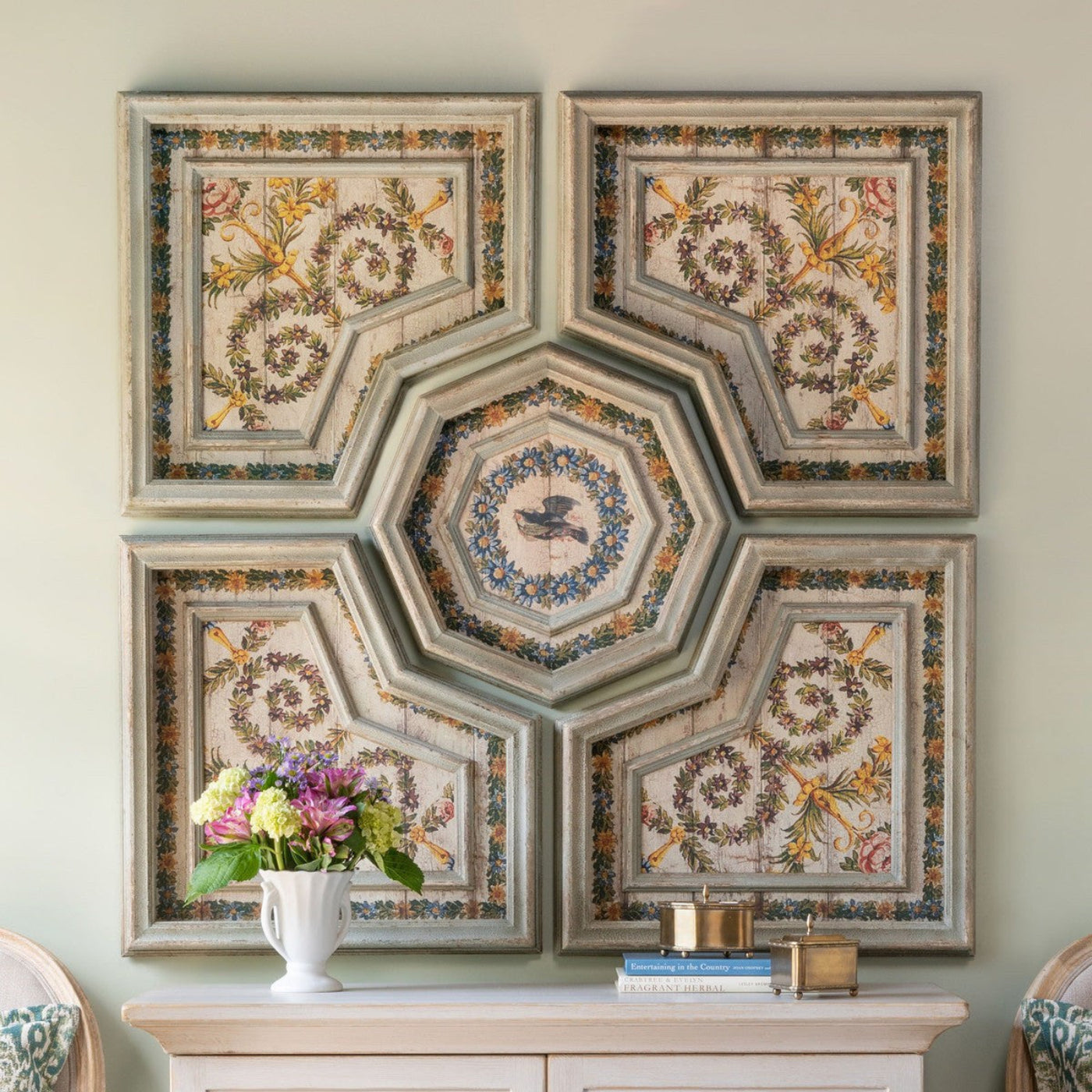 Park Hill Collection Southern Classic Flora Motif Pattern Tiles - EWA26008