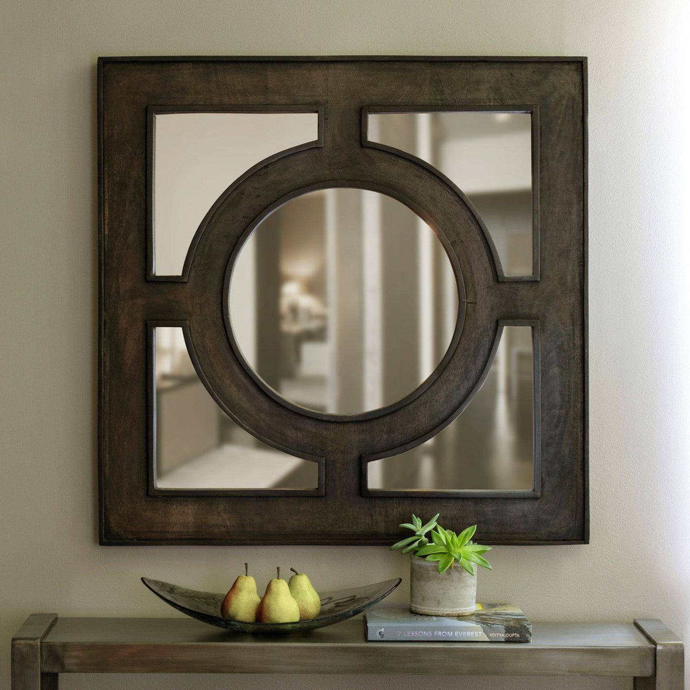 Park Hill Collection Urban Living Wooden Portal Square Mirror - EWI10270