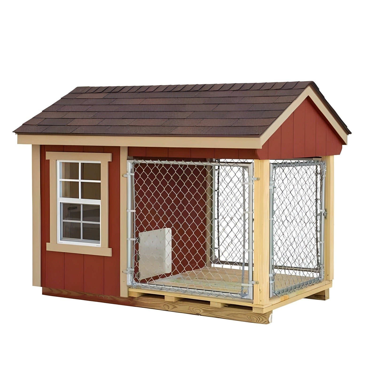 EZ-Fit 4x7 Dog Kennel Shed Kit with Run - kennel4x7