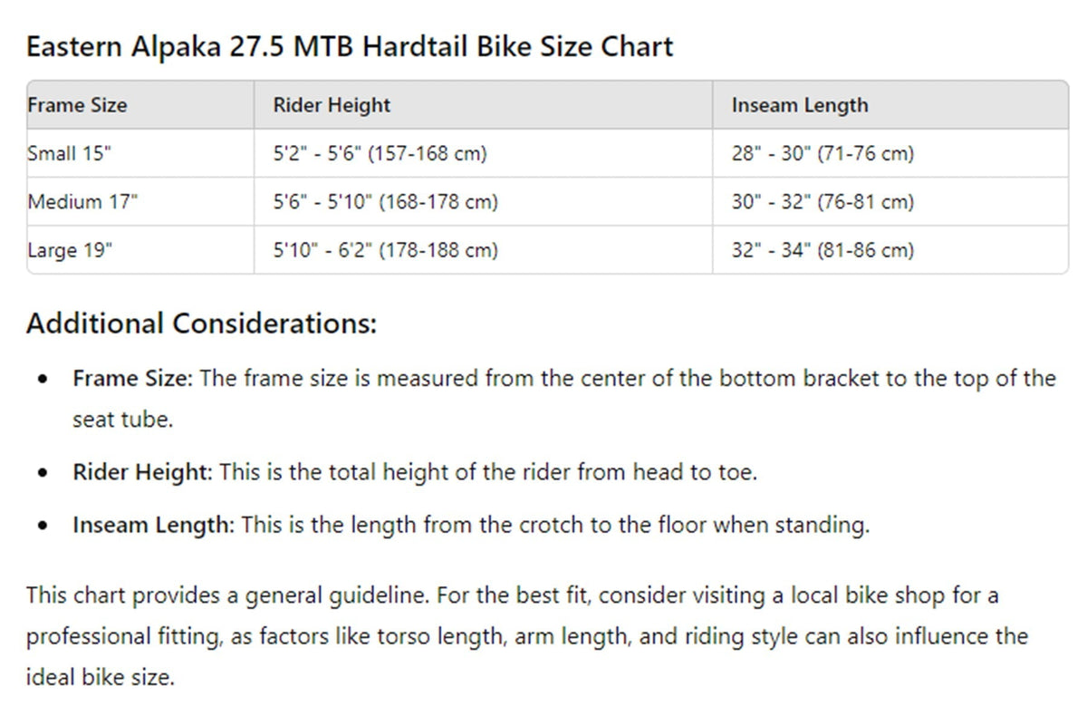 Eastern Alpaka 27.5 MTB Hardtail Bike - Blue