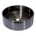 Eden Bath 15 3/4" Round Thick Rim Stainless Steel Bathroom Vessel Sink with Drain in Black - EB_SS003BK