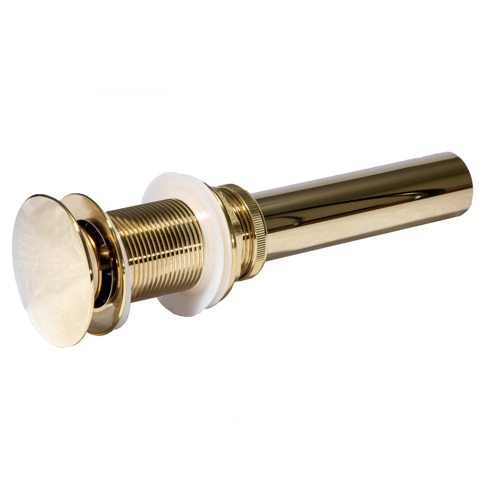 Eden Bath 15 3/4" Round Thick Rim Stainless Steel Bathroom Vessel Sink with Drain in Gold - EB_SS003GD