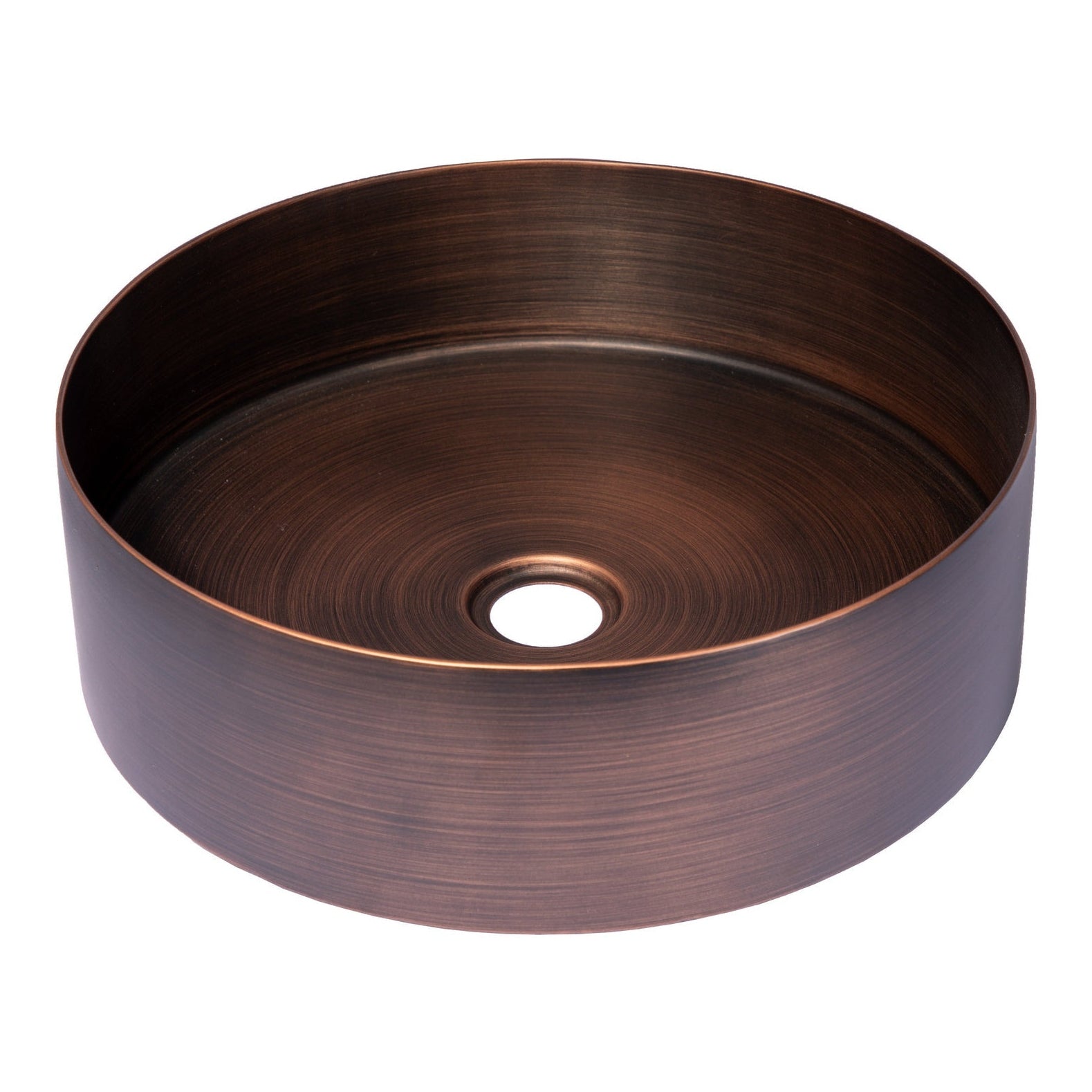 Eden Bath 15" Round Stainless Steel Bathroom Vessel Sink with Drain in Bronze - EB_SS001BZ