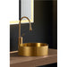 Eden Bath 15" Round Stainless Steel Bathroom Vessel Sink with Drain in Gold - EB_SS001GD