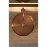 Eden Bath 15" Round Stainless Steel Bathroom Vessel Sink with Drain in Rose Gold - EB_SS001RG