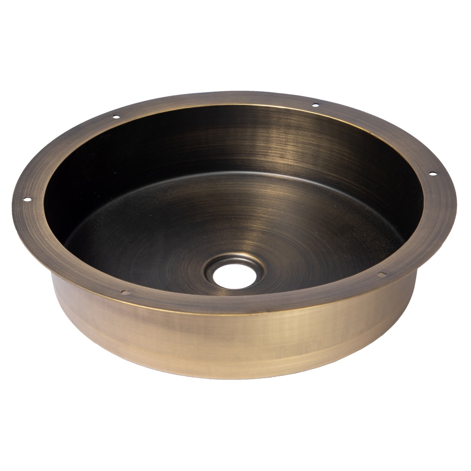 Eden Bath 15" Round Stainless Steel Undermount Bathroom Sink with Drain in Antique Gold - EB_SS050AT