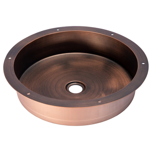 Eden Bath 15" Round Stainless Steel Undermount Bathroom Sink with Drain in Bronze - EB_SS050BZ