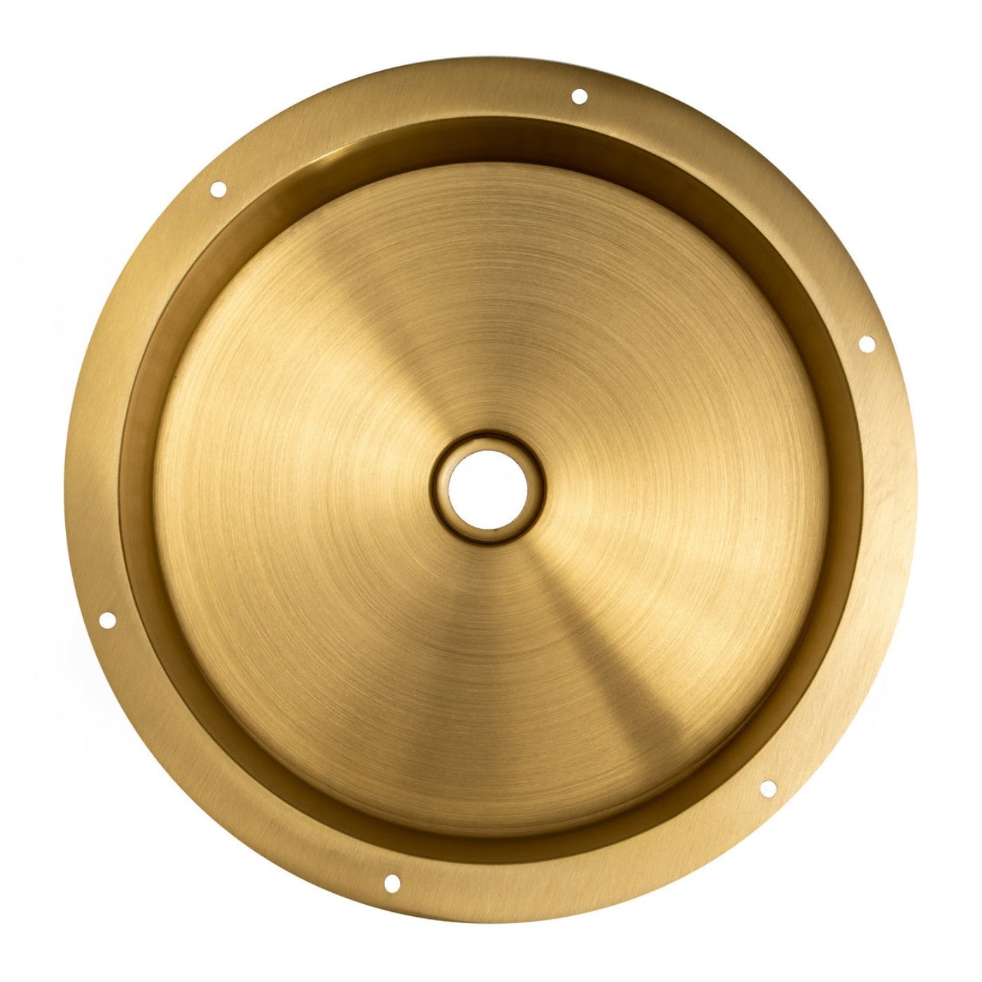 Eden Bath 15" Round Stainless Steel Undermount Bathroom Sink with Drain in Gold - EB_SS050GD