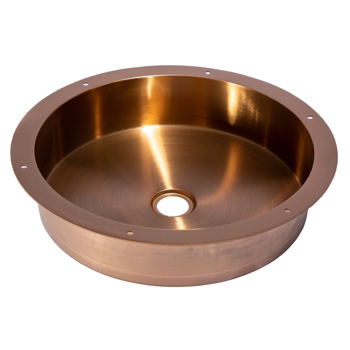 Eden Bath 15" Round Stainless Steel Undermount Bathroom Sink with Drain in Rose Gold - EB_SS050RG