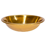 Eden Bath Oval 17 1/2" x 14" Top Mount Stainless Steel Bathroom Sink with Drain in Gold - EB_SS052GD