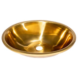 Eden Bath Oval 17 1/2" x 14" Top Mount Stainless Steel Bathroom Sink with Drain in Gold - EB_SS052GD