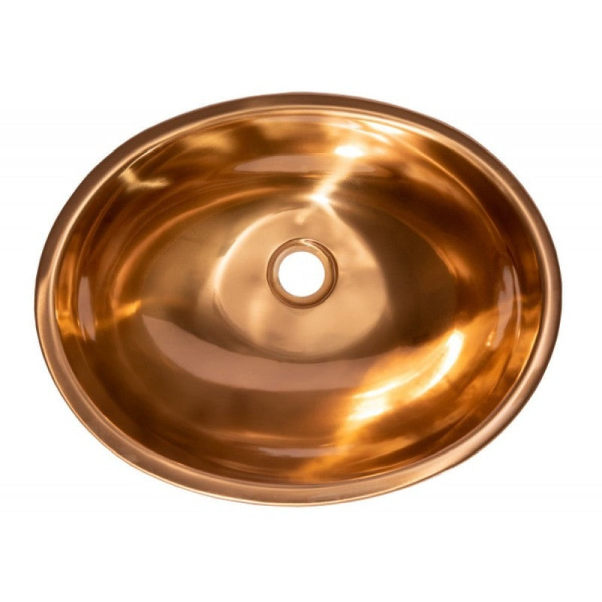 Eden Bath Oval 17 1/2" x 14" Top Mount Stainless Steel Bathroom Sink with Drain in Rose Gold - EB_SS052RG