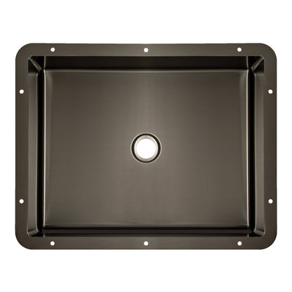 Eden Bath Rectangular 20" x 16" Stainless Steel Undermount Bathroom Sink with Drain in Black - EB_SS051BK