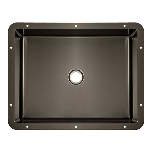 Eden Bath Rectangular 20" x 16" Stainless Steel Undermount Bathroom Sink with Drain in Black - EB_SS051BK