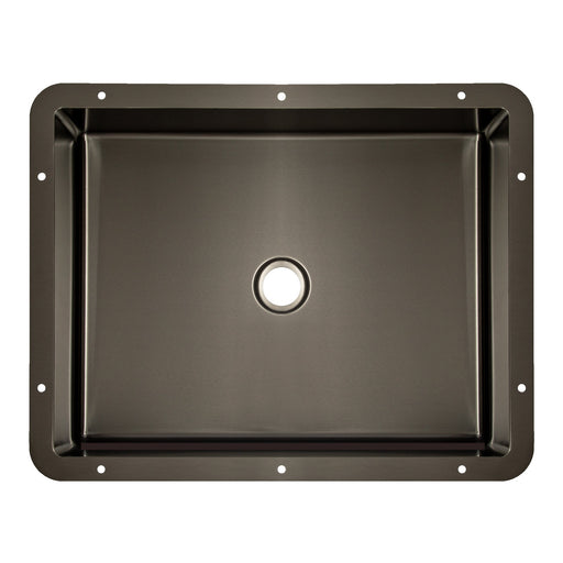 Eden Bath Rectangular 20" x 16" Stainless Steel Undermount Bathroom Sink with Drain in Black - EB_SS051BK