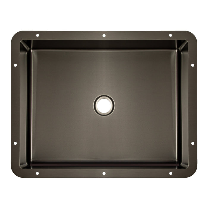 Eden Bath Rectangular 20" x 16" Stainless Steel Undermount Bathroom Sink with Drain in Black - EB_SS051BK