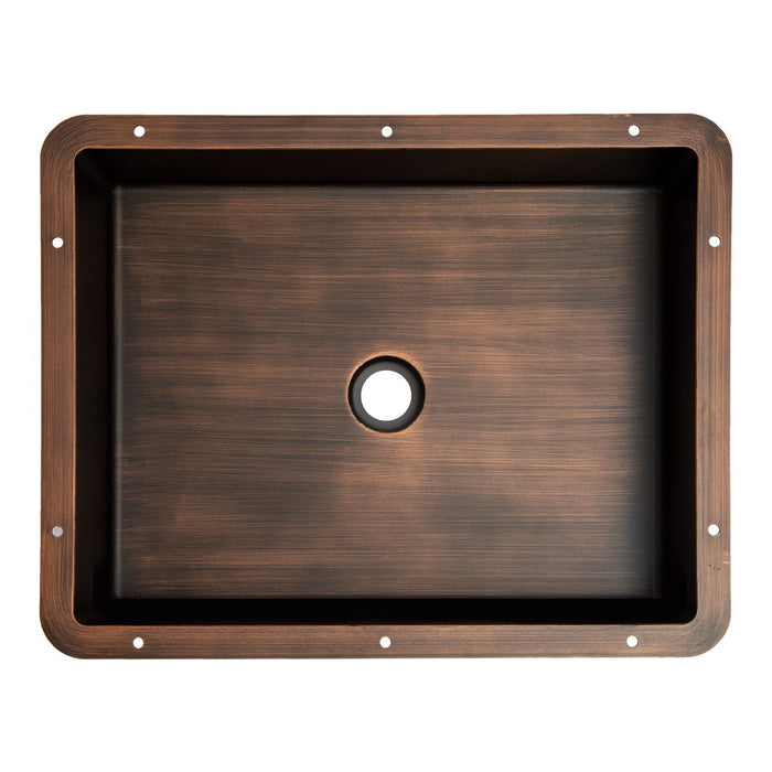 Eden Bath Rectangular 20" x 16" Stainless Steel Undermount Bathroom Sink with Drain in Bronze - EB_SS051BZ