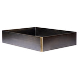 Eden Bath Rectangular 19" x 14 1/2" Stainless Steel Bathroom Vessel Sink with Drain in Antique Gold - EB_SS002AT