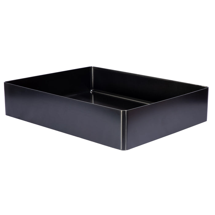 Eden Bath Rectangular 19 x 14 1/2" Stainless Steel Bathroom Vessel Sink with Drain in Black - EB_SS002BK