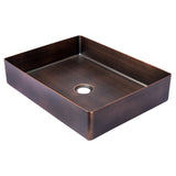 Eden Bath Rectangular 19 x 14 1/2" Stainless Steel Bathroom Vessel Sink with Drain in Bronze - EB_SS002BZ