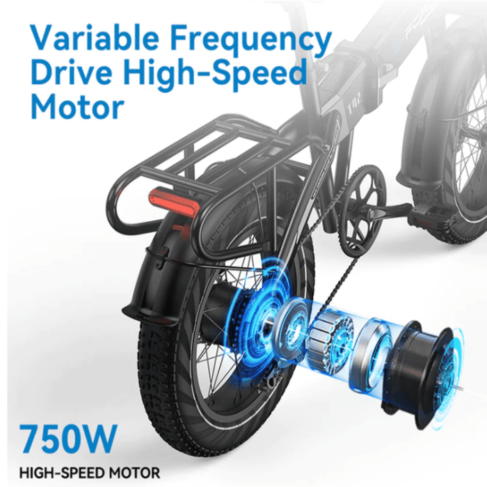 G-Force 750W T42 Folding Fat Tire Electric Bike - EB-GF-T42-11.2